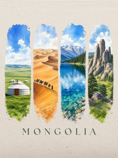 Mongolei Travel – Steppe & Nomaden Motiv