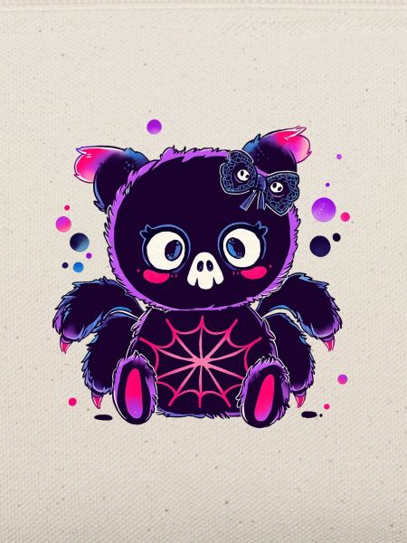 Neon Pandabär mit Spinnennetz