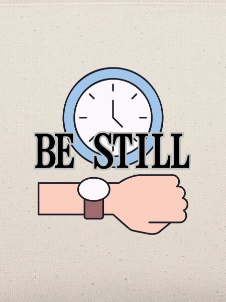 Be Still Clock Achtsamkeitszitat LensDyn