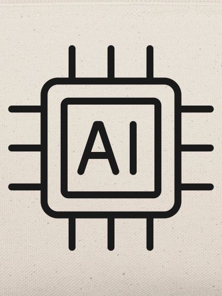 KI-Mikrochip-Liniensymbol