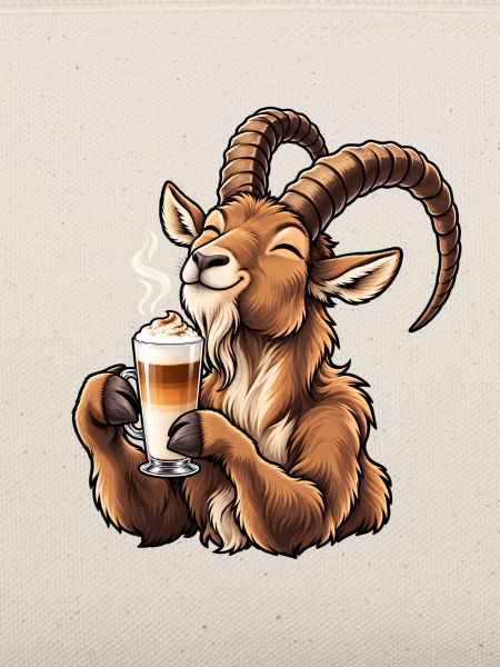 Steinbock mit Latte Macchiato