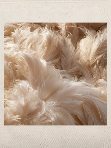 Flauschige beige Federn