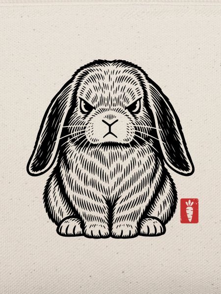 Wütender, grummeliger Hase