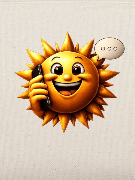 Sonnenlächeln am Telefon