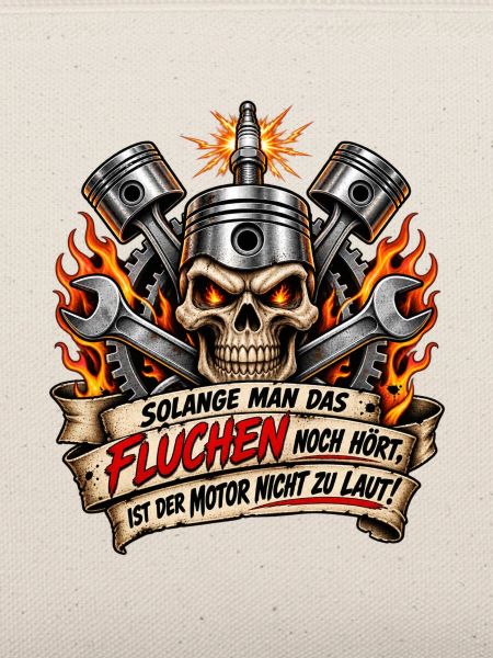 Flammender Skull mit Motorwerkzeug