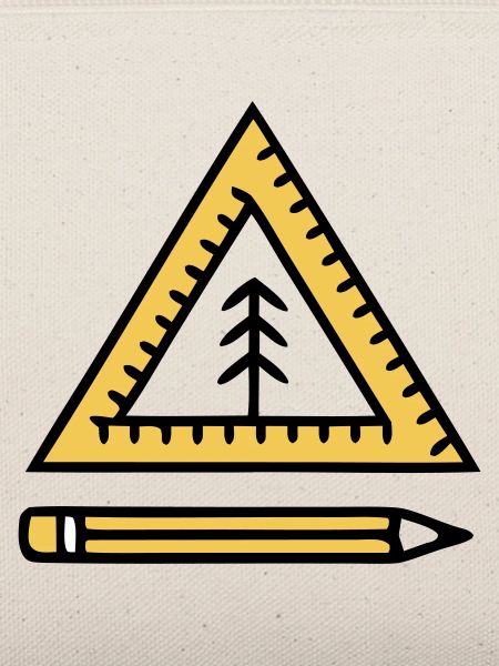 Geodreieck Stift Schriftzug
