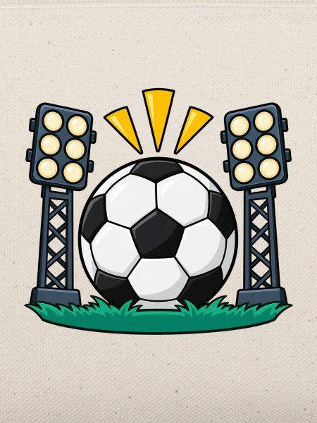 Fußball unter Stadionflutlicht
