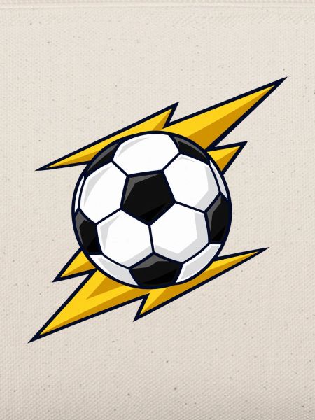 Fußball mit gelben Blitzen