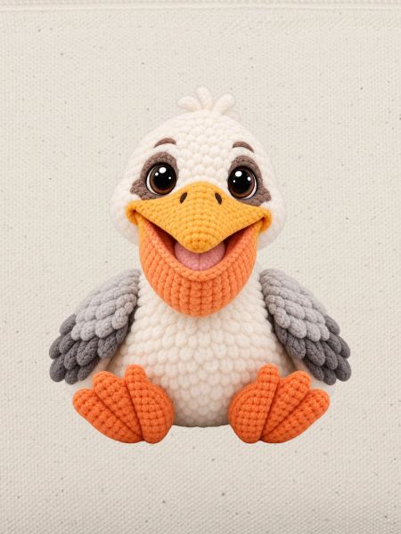 Kuscheltier Pelikanküken Amigurumi