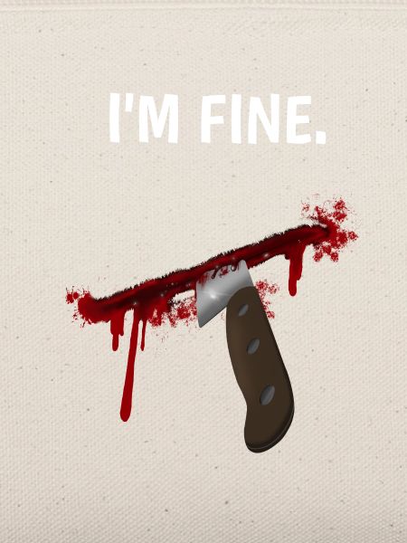 I'm fine - Messer mit Blutspritzern