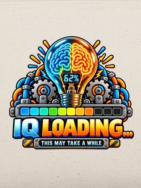 IQ Loading Gehirn Neon Design