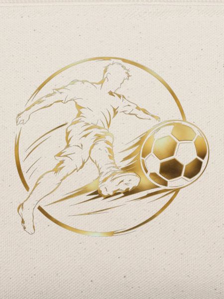 Goldenes Fußballkick-Emblem