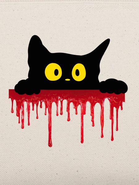 Unheimliche schwarze Katze
