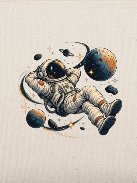 Astronaut im Orbit: Bunte Planeten