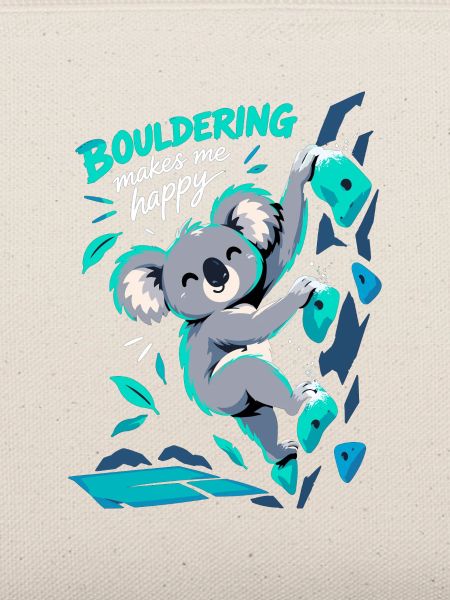 Süßer Koala beim Bouldern – Klettern Spruch