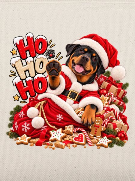 Weihnachtshund im Santa Outfit
