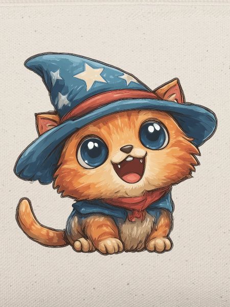 Katzenzauberer mit Sternenhut