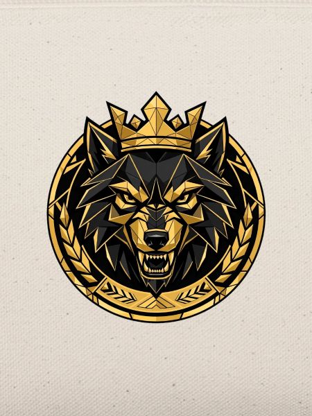 Geometrisches Kronenwolf-Emblem