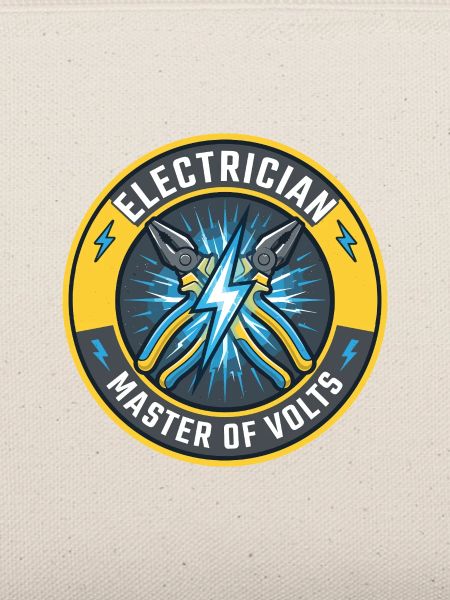 Elektriker Master Of Volts Blitzabzeichen-Geschenk