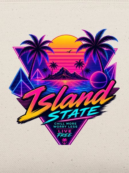 Insel Neon Retro Sunset