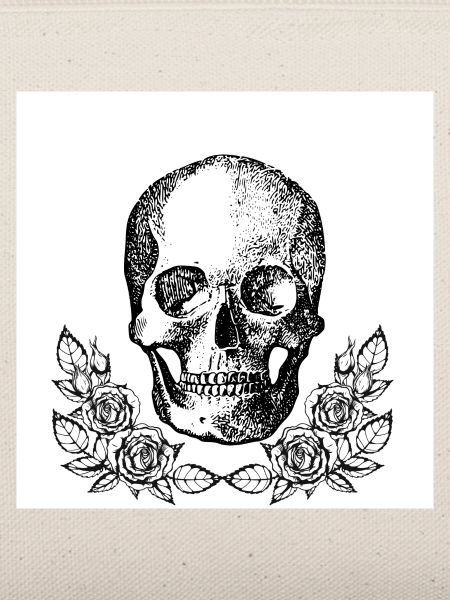 Gotischer Schädel mit Rosen