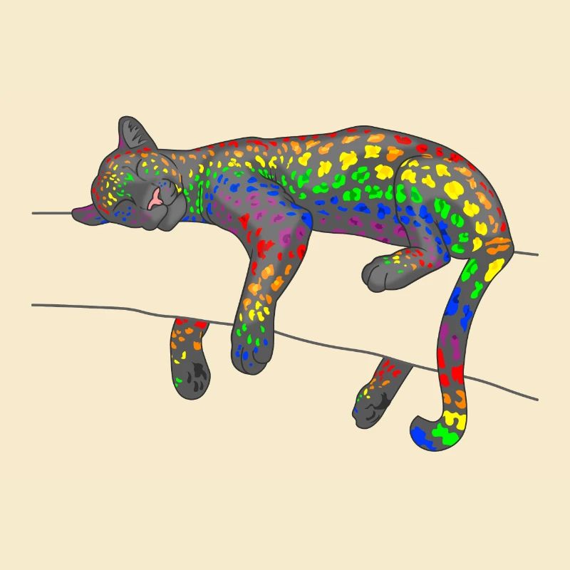 Regenbogen Leopard