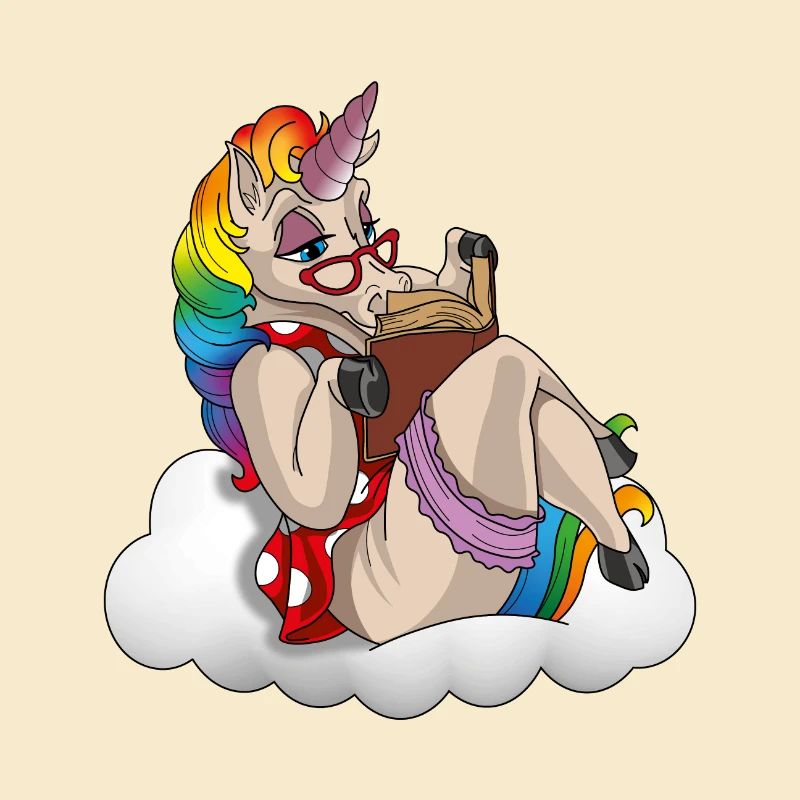 Lese Einhorn Bücherwurm | Ich bin ein Buch Einhorn