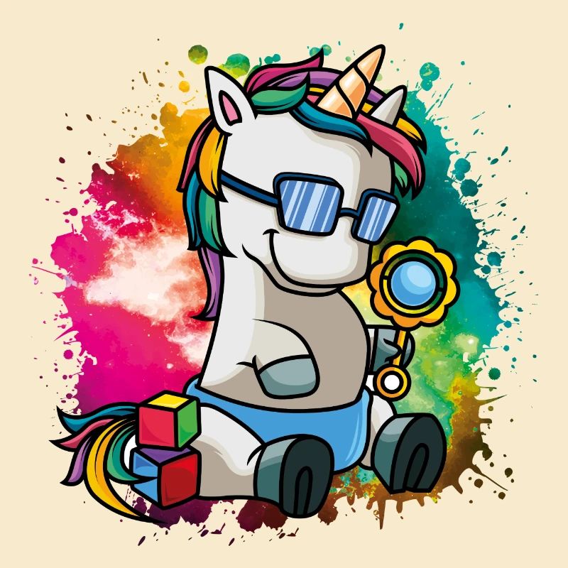 einhorn baby bunt comic