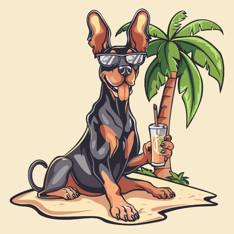 Dobermann Hund Sommer