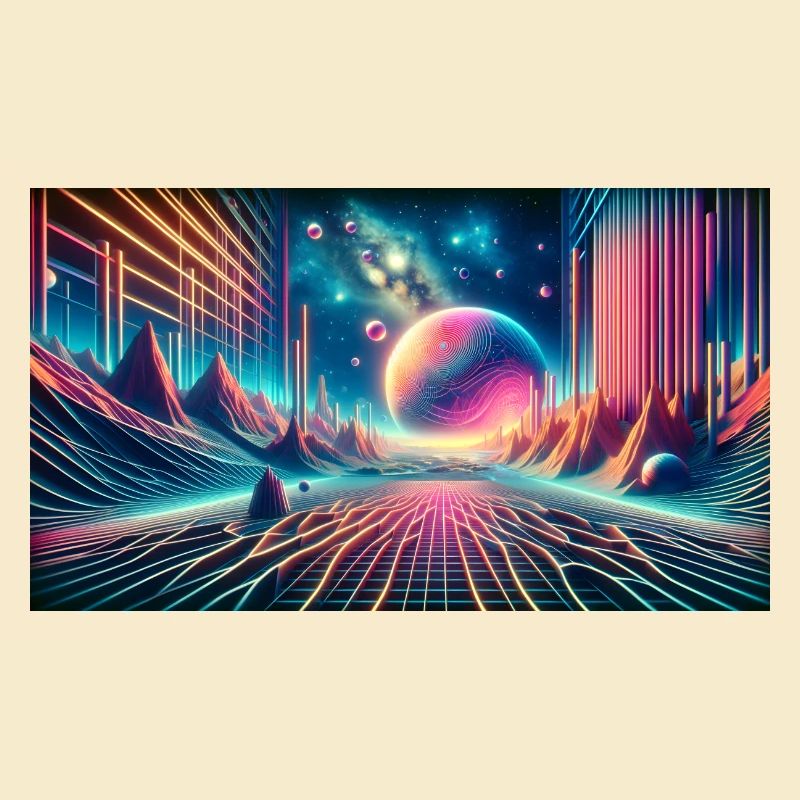 Neon Dreamscape Odyssey – Synthwave Surrealism Wid
