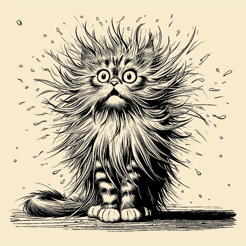 Katze erstaunt, Comic