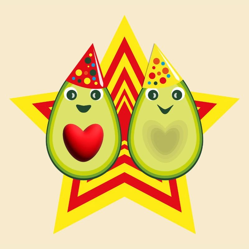 Avocado Liebe mit Stern.