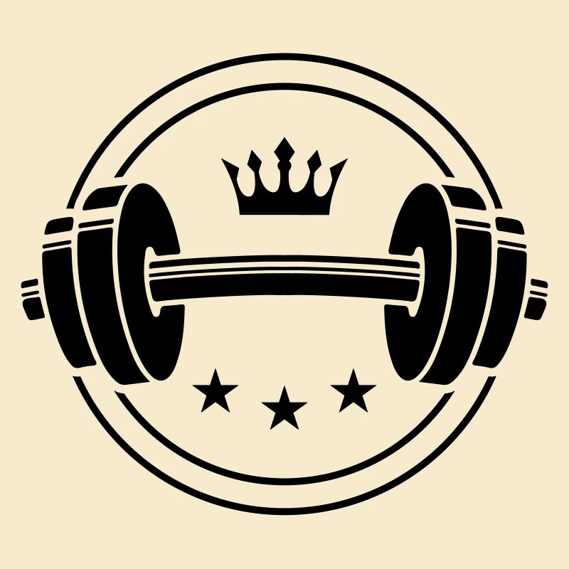 dumbbell icon weights symbol crown