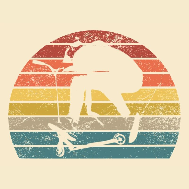 Scooter Tretroller Stunt E-Roller retro Geschenk