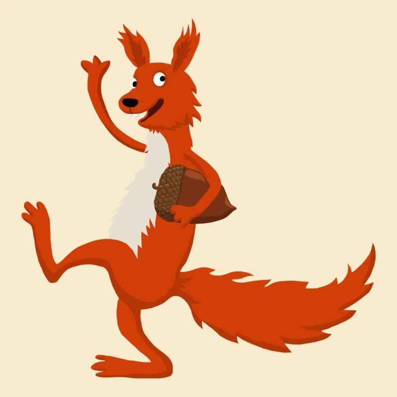 Eichhörnchen mit Eichel