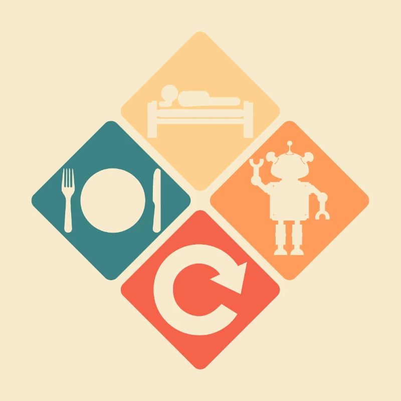 Manger dormez les robots répéter