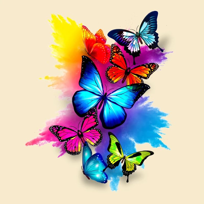 Schmetterling Splash Bunt
