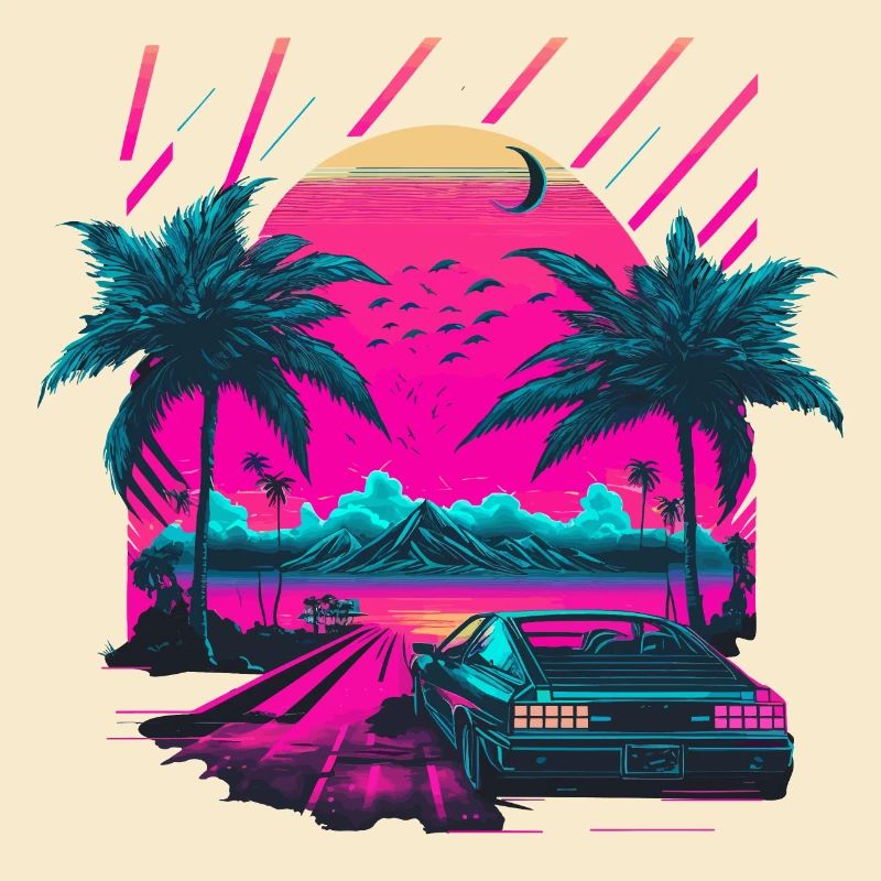 Synthwave Palm Beach