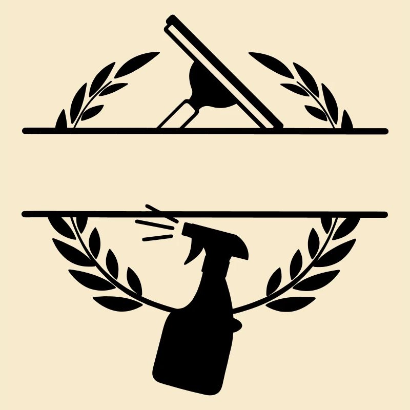 Sauberer Fensterwascher Logo Lorbeerkranz
