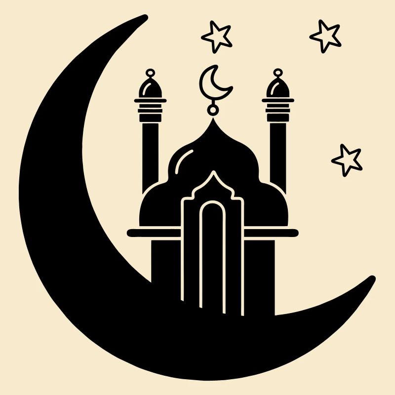 Moschee religiöse Kultstätte im Mond