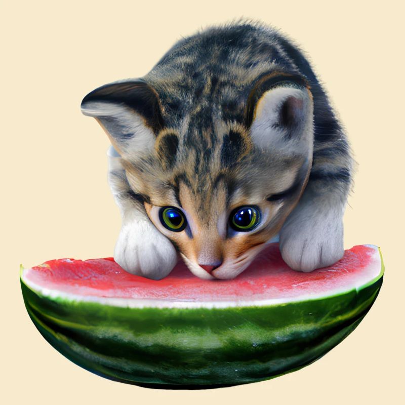 Cat and watermelon