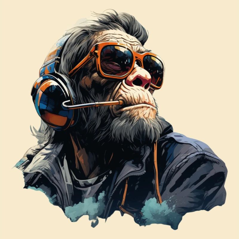 Gamer Chimp avec casque