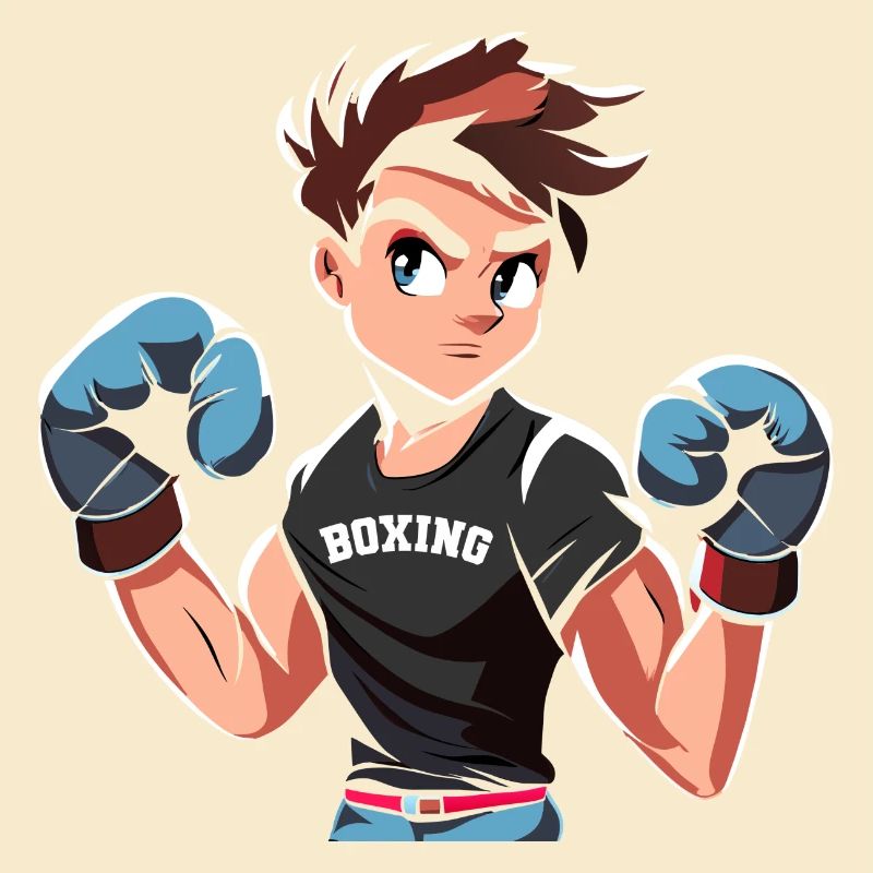 Conception de boxe adolescente avec des gants de boxe