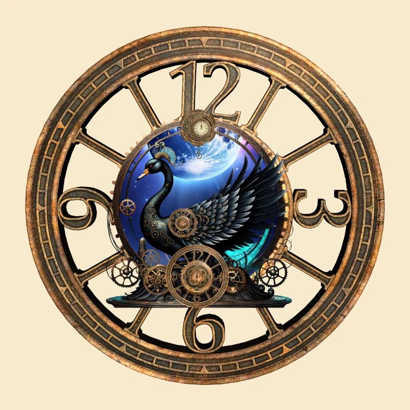 Black Steampunk Swan