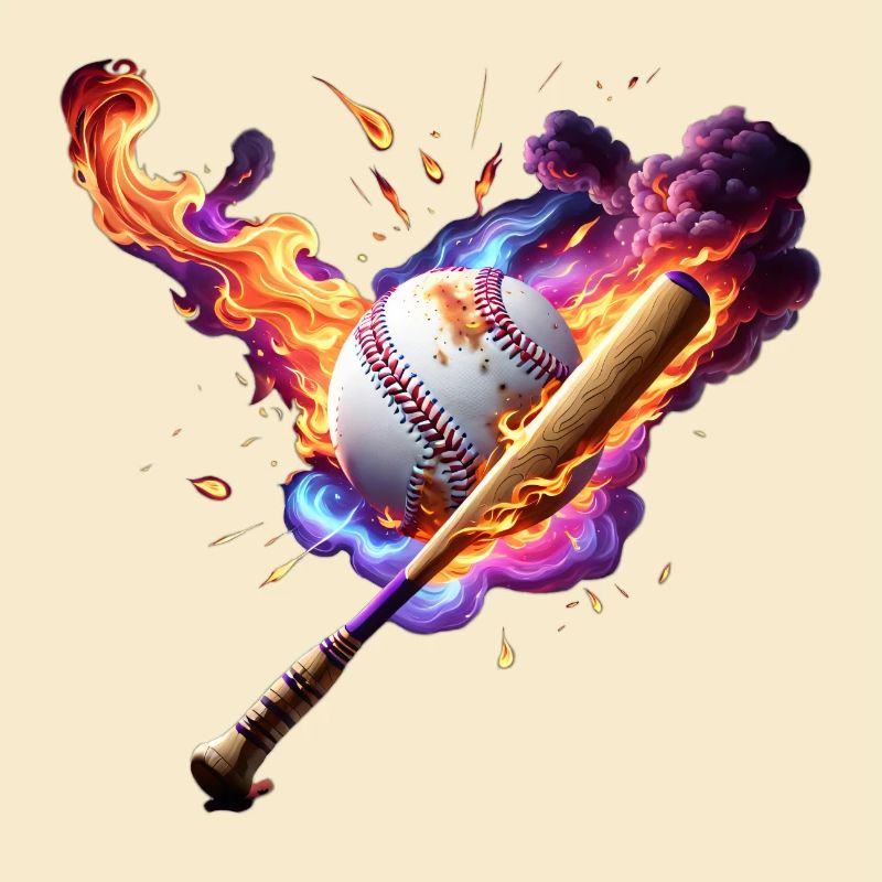 Baseball on fire.