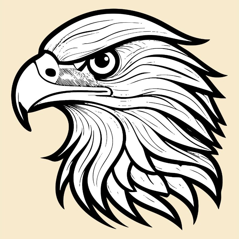 Stylish Eagle Head Illustration