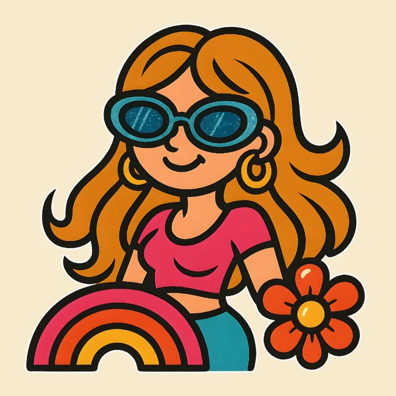 Fille d’été rétro - Look Flower Power