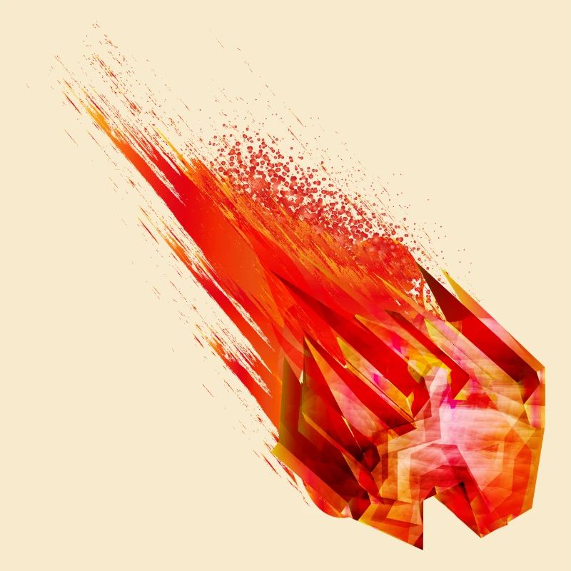 Glowing Asteroid with Fire Tail – Power Design