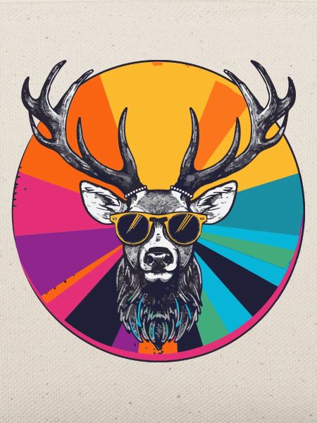 Lässiger Hirsch mit Sonnenbrille