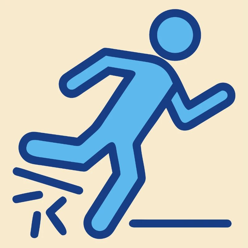 Dynamic Blue Runner Silhouette